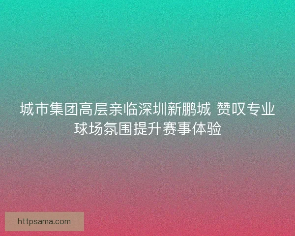 城市集团高层亲临深圳新鹏城 赞叹专业球场氛围提升赛事体验